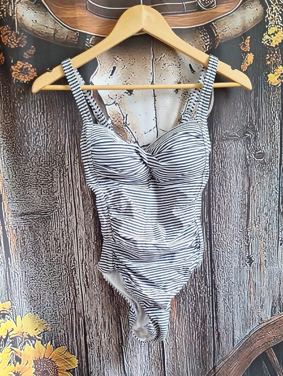 Other - Striped One-Piece Swimsuit in Black and White